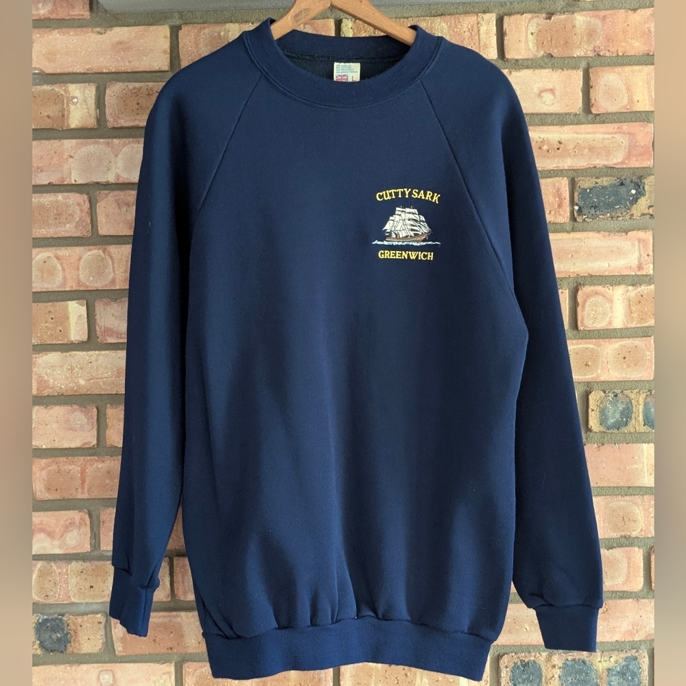 Vintage Men's Navy Cutty Sark Greenwich Sweatshirt